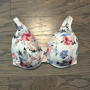 40G white floral cacique bra